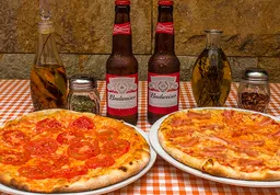 Combo Pizza y Budweiser