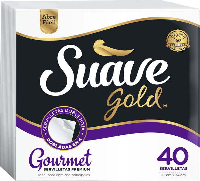 Suave Gold Servilleta Gourmet Doble Hoja 40 und