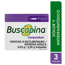 Buscapina Compositum Antiespasmódico (0.02 g/2.50 g) Solución Inyectable