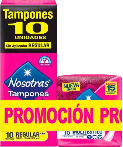 Tampones Sin Aplicador Regular+protectores