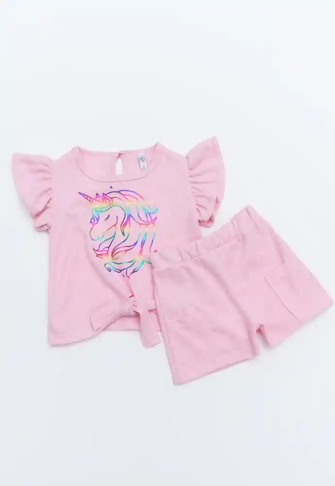 Conjunto Corto 9/12meses-rosado