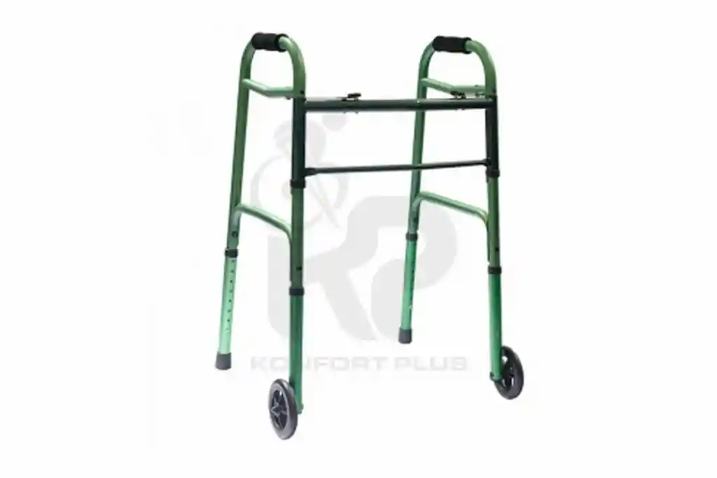 Caminador con Ruedas de 5 en Aluminio Anodizado - Verde