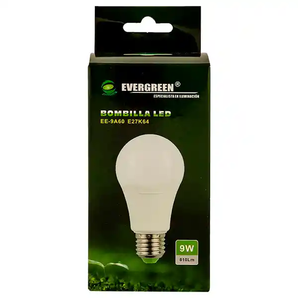 Evergreen Home Bombillo Convencional Luz Blanca 9W E27