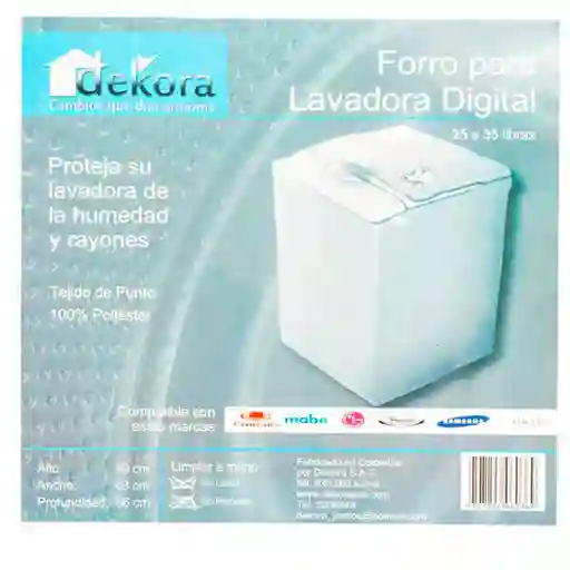 Home Dekora Forro Lavadora Digital 25-35 Lb 60369