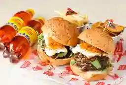 2 Hamburguesas Sencilla + 2 Bebida