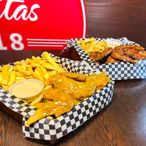 12 Piezas de Alitas + Papas