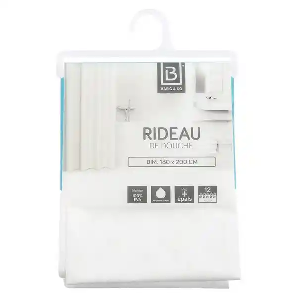 5Five Cortina Para Baño Douche Basic Blanco Plástico 105628