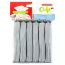 Clip Plasticforte 6 Und De 9cm Gris Plastico
