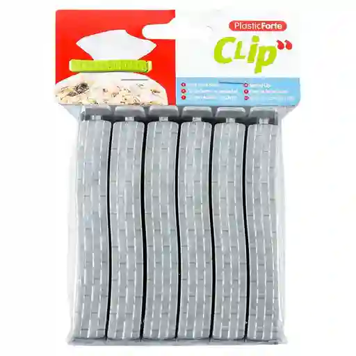 Clip Plasticforte 6 Und De 9cm Gris Plastico