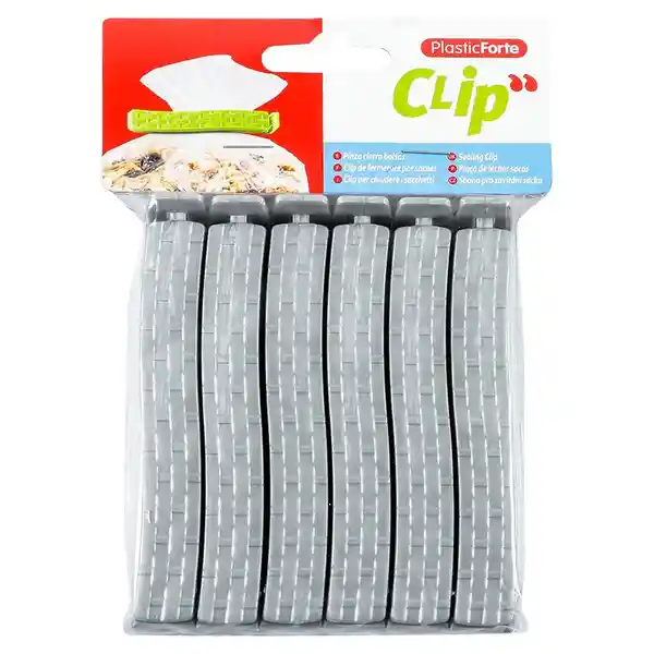 Clip Plasticforte 6 Und De 9cm Gris Plastico