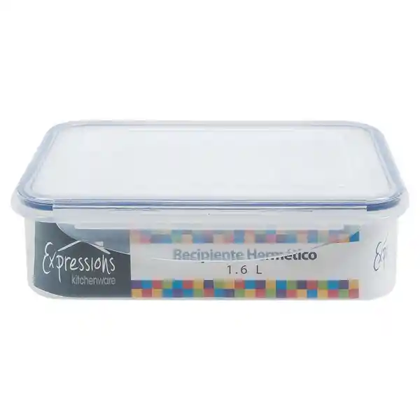 Expressions Home Recipiente Rectangular Plastico 1.6 Lt Mb01-1