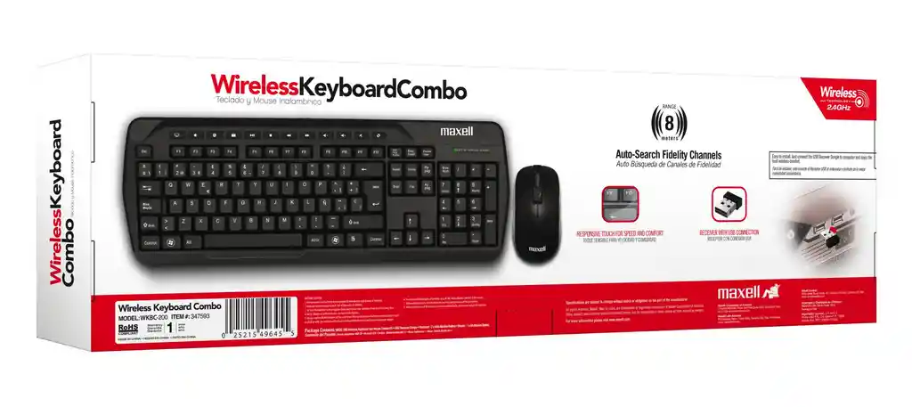 Maxell Teclado Inalamb Wkbc 200 Combo 2.4Ghz