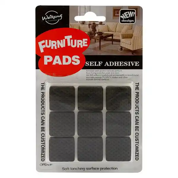 Incluye: Weikang FieLos 18 Und. Autoadhesivos Wk 25 Weikang Negro. Color: Negro. Forma Cuadrada. Protegen Las Superficies Delicadas. Evitan el Desgaste Por Rayado y la Abolladura de Muebles. Se Adhieren Permanentemente a la Madera Laminada de Caucho. Sku 1