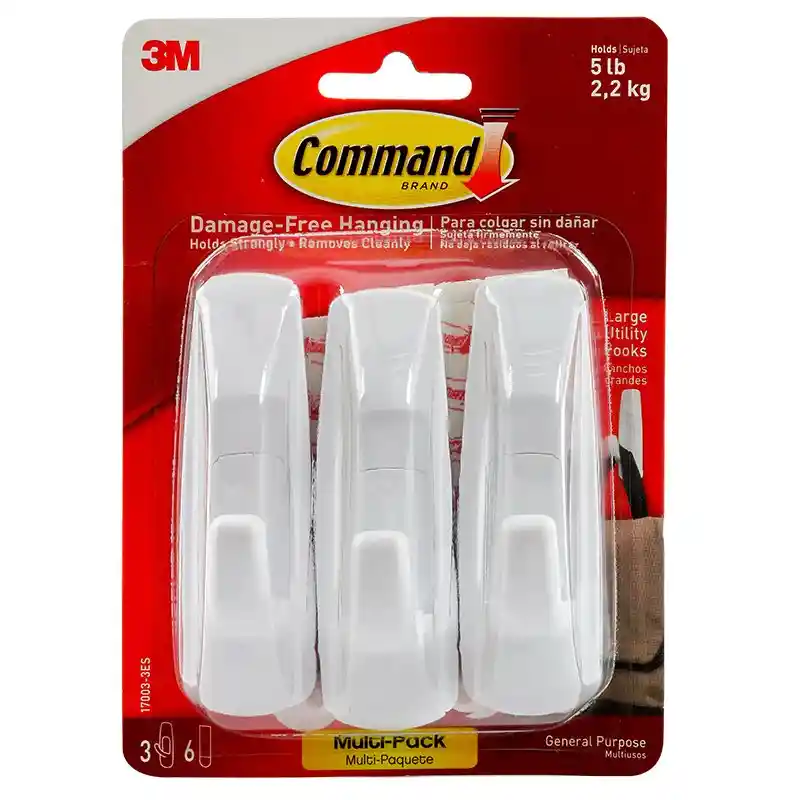 Command Home Gancho Adhesivo 17003-Vp-3Pk