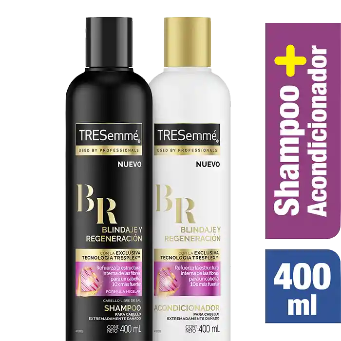 Tresemme Shampoo + Acondicionador Blindaje y Regeneración