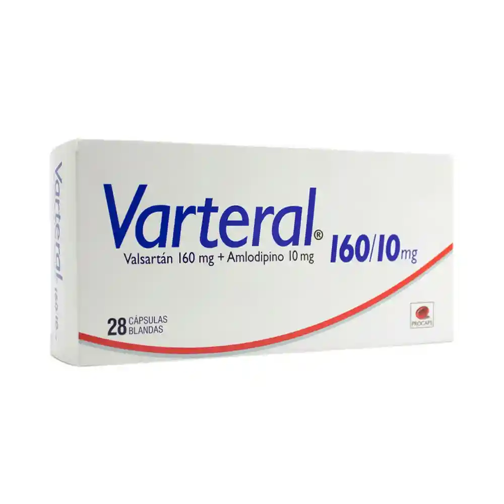 Varteral Cápsulas Valsartán + Amlodipino (160Mg/10Mg)