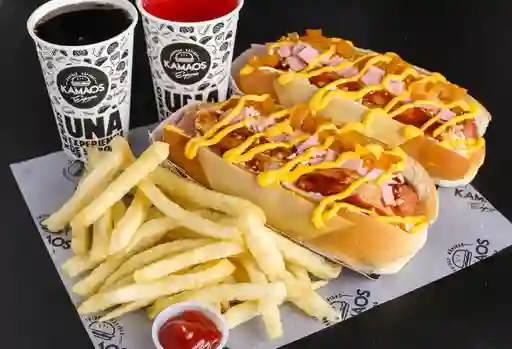 2 Hot Dog Big Kamaos + 2 Bebidas