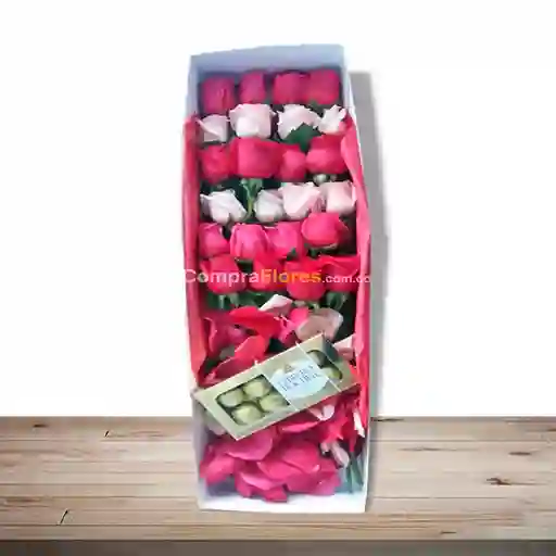 Chocolates Caja De 24 Rosas Y