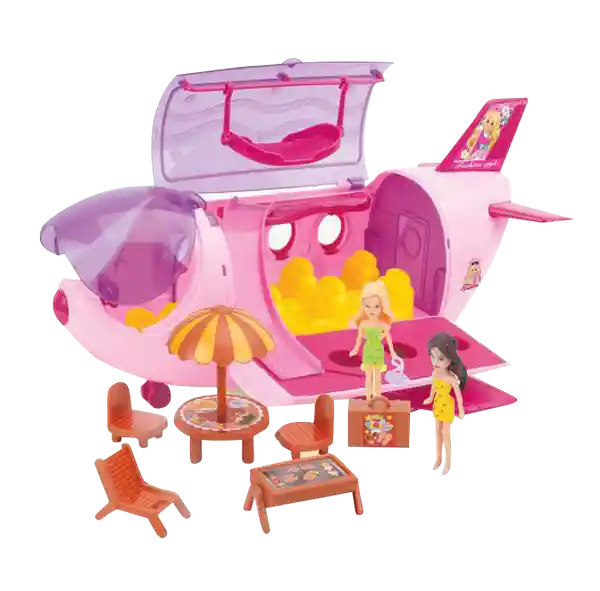 Avión Fashion Para Muñecas Con Accesorios