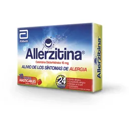 Allerzitina Antialérgico (10 mg) Tabletas Masticables Sabor a Fresa