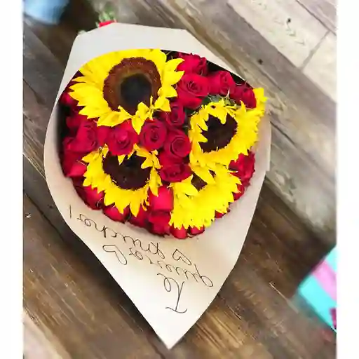 Bouquet de Girasoles y Rosas