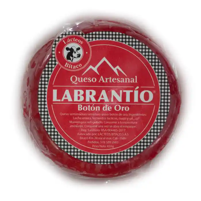 Labrantío Queso Artesanal Boton De Oro 450 G