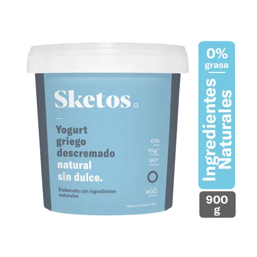 Sketos Yogurt Griego Descremado Natural sin Dulce