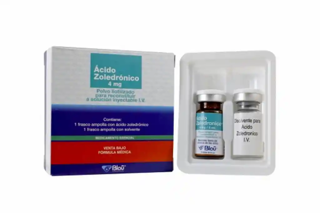 Ácido Zoledronico 4 Mg Polvo Solución Inyectable Caja 1 Fras