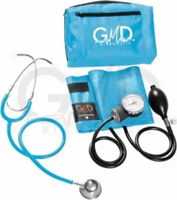 Gmd Kit Tensiómetro Y Fonendoscopio Doble Campana - Azul Ciel