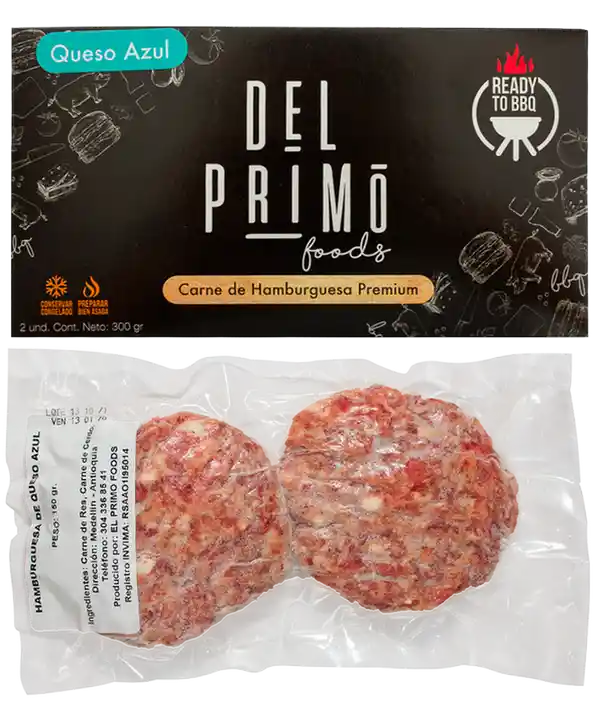 Queso Azul Carne Para Hamburguesa Con 2 U 300 G