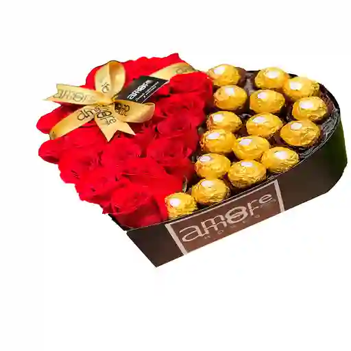 Flores-heart Rosas Y Chocolates-bouquet
