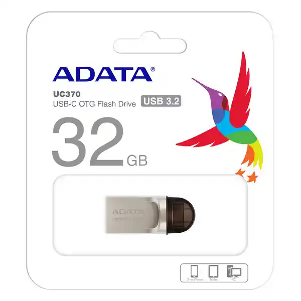 Adata Memoria Microduo Uc370 32Gb Usb 3.1 Y Tipo C - Gris