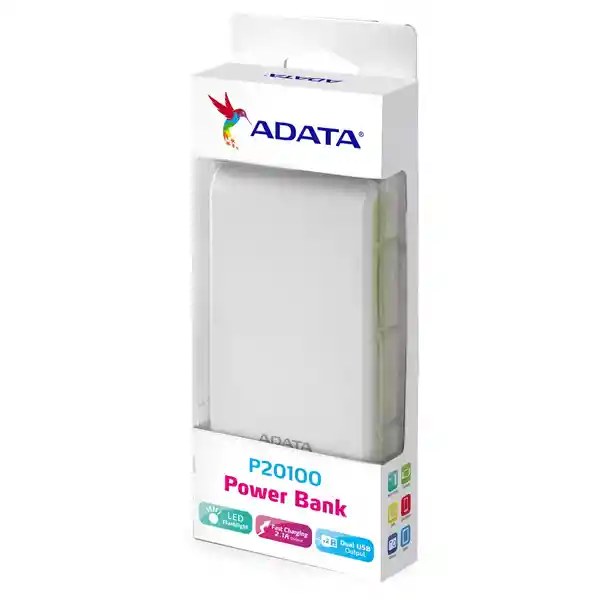 Adata Power Bank 12500 P12500 - Blanco