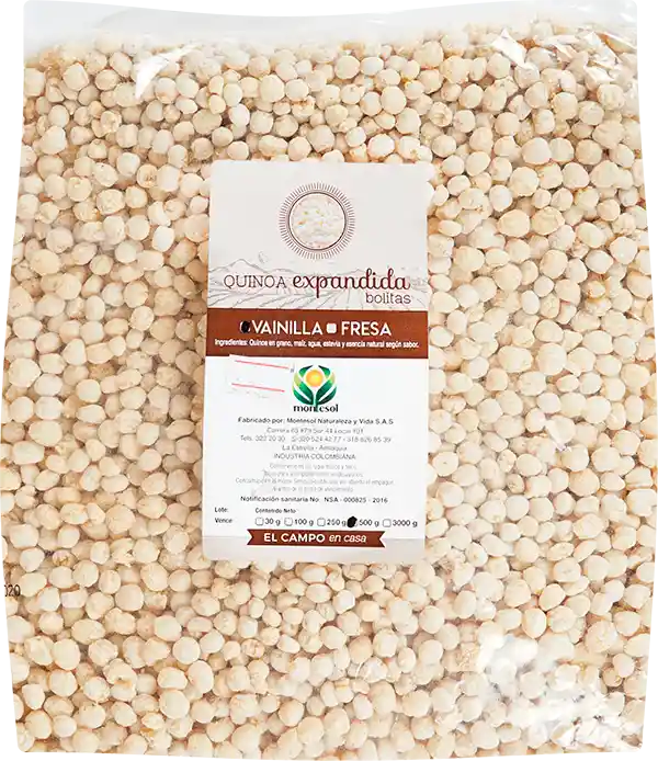 Quinua Vainilla Fresa Organica Expandida 500 g