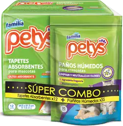 Petys Oferta Tapetes Absorbentes+ Paños Humedos Repuesto