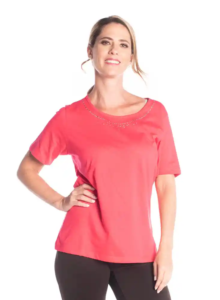 Camiseta Manga Corta Rosa