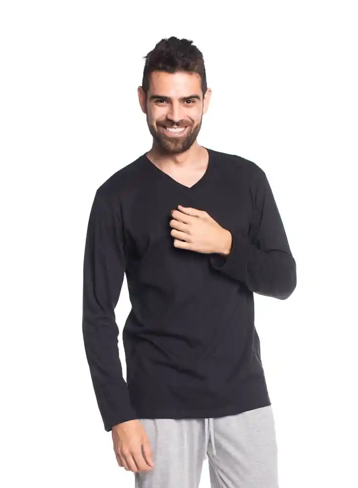 Camiseta Manga Larga Negroa13814