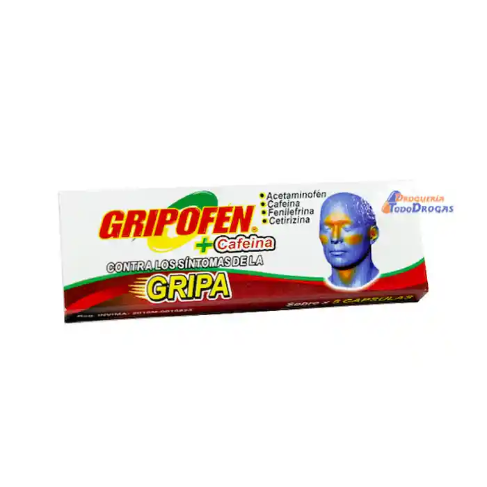 Gripofen Cafeína 5 Tabletas (500 mg/30 mg/10 mg/5 mg)