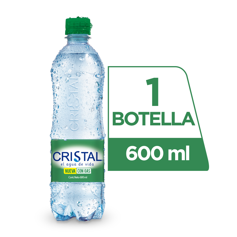 Agua Cristal Con Gas 600 ml