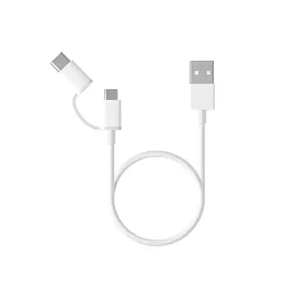 Xiaomi Cable Datos Original 2 En 1 Usb Tipo C - Microusb (30Cm)