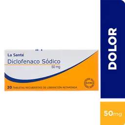 Diclofenaco La Santé Sódico Antiinflamatorio (50 Mg) Tabletas
