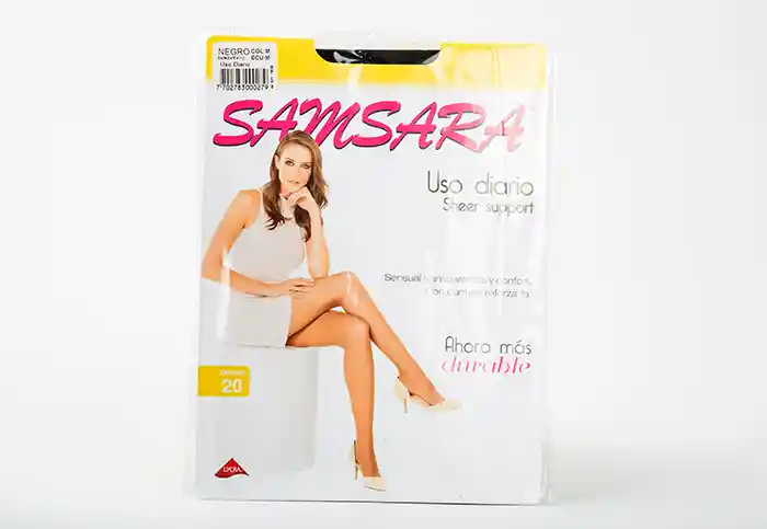Samsara Media Supervelada Support Transparente Negro Talla M