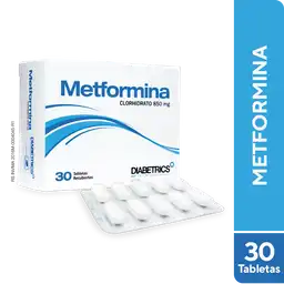 Metformina Diabetrics Healthcare 850 Mg 30 Tabletas Pc