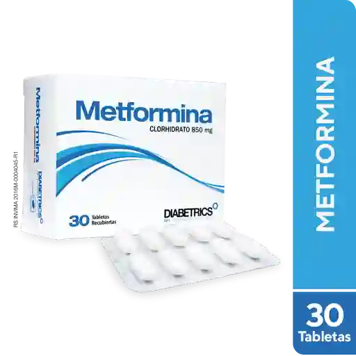 Metformina Diabetrics Healthcare 850 Mg 30 Tabletas Pc