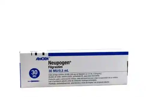 Neupogen Solución Inyectable 30 MU / 0.5 mL Caja Con 1 Jering