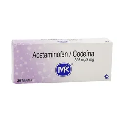 Acetaminofen Mk +Codeina 325 8Mg 20 Tbs