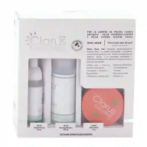 Sun Clarus Kit Polvo Compacto Blanco + Xelar Obsequios