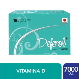 Deferol Vitamina D3 (7000 U.I) Cápsulas Blandas de Gelatina