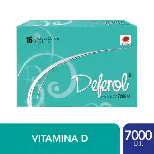 Deferol Vitamina D3 (7000 U.I) Cápsulas Blandas de Gelatina
