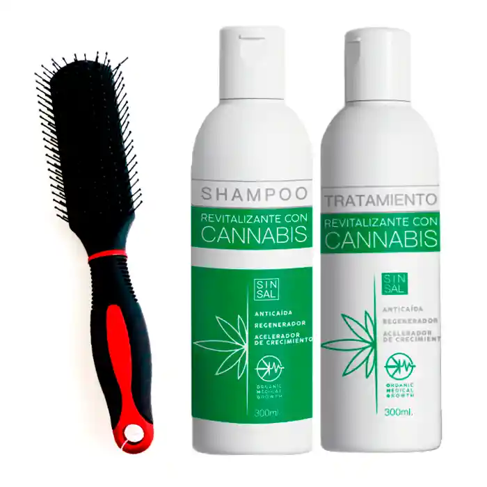 Dual Revitalizante Con Cannabis + Cepillo Plano Negro